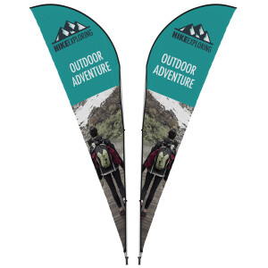 Legend 4m Sublimated Sharkfin Double-Sided Flying Banner - 1 Complete Unit