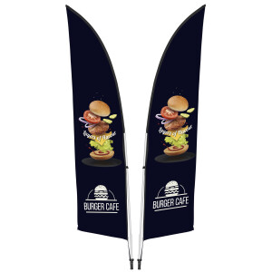 Legend 2m Sublimated Arcfin Double-Sided Flying Banner - 1 Complete Unit