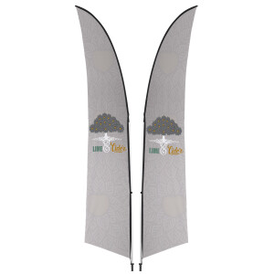Legend 3m Sublimated Arcfin Double-Sided Flying Banner - 1 Complete Unit