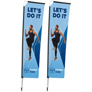 Legend 3m Sublimated Telescopic Single-Sided Flying Banner (Set Of 2)