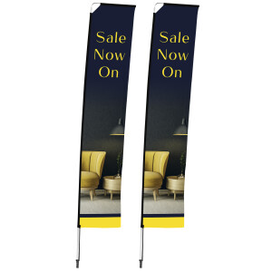 Legend 4m Sublimated Telescopic Single-Sided Flying Banner (Set Of 2)
