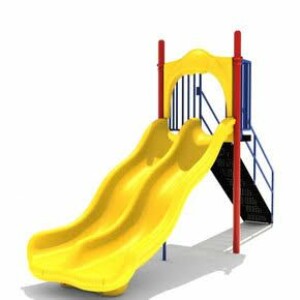 5' Free Standing Playground Double Wave Slide