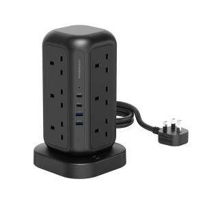 Powerology 12 Socket Multi-Port Tower HUB / Charge 17 Devices